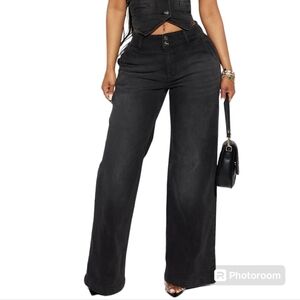 Fashion Nova No Competition Wide Leg Baggy Jeans Size 15